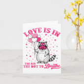 Love Is In The Air Try Not To Breathe Cute Raccoon カード (黄色い花)