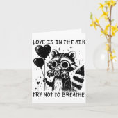 Love Is In The Air Try Not To Breathe Fun Raccoon  カード (黄色い花)