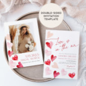 Love is in the Air Valentine Hearts Bridal Shower 招待状