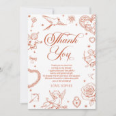 Love Is In The Air Valentine's Day Bridal Shower サンキューカード (正面)