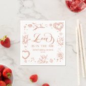 Love Is In The Air Valentine's Day Bridal Shower スタンダードカクテルナプキン (インサイチュ)
