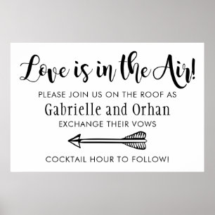 Love is in the Air Welcome Sign   Black Script ポスター