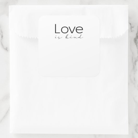 Love Is Kind Christian Scripture Love Is Patient I スクエアシール (バッグ)
