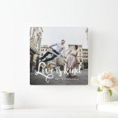 Love is kind photo with Names スクエア壁時計 (ホーム)