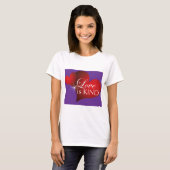 Love is Kind--Red Hearts Purple--White W T-Shirt Tシャツ (正面フル)