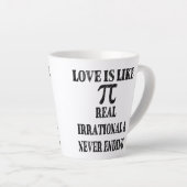 Love is Like Pi Real Irrational and Never Ending カフェラテマグ (右アングル)