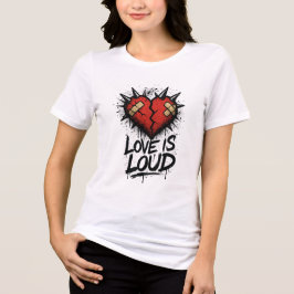 Love Is Loud – Grunge Punk Heart with Spikes トライブレンドＴシャツ