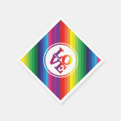 LOVE IS LOVEレインボーカラースポットタイポグラフィ はっきりした スタンダードカクテルナプキン (角)