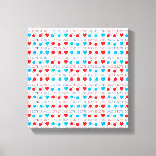 LOVE is LOVE引用文in red and blue キャンバスプリント