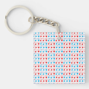 LOVE is LOVE引用文in red and blue キーホルダー