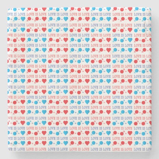 LOVE is LOVE引用文in red and blue ストーンコースター (正面)