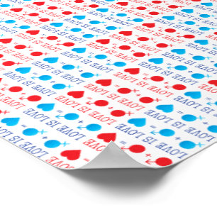 LOVE is LOVE引用文in red and blue ポスター