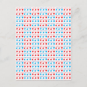 LOVE is LOVE引用文in red and blue ポストカード