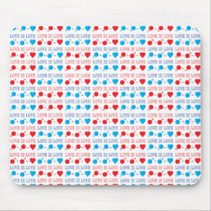 LOVE is LOVE引用文in red and blue マウスパッド
