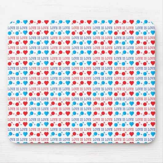 LOVE is LOVE引用文in red and blue マウスパッド (正面)