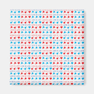 LOVE is LOVE引用文in red and blue マグネット