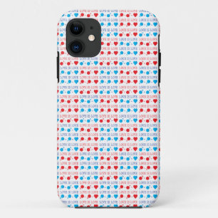 LOVE is LOVE引用文in red and blue iPhone 11 ケース