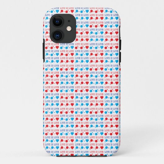 LOVE is LOVE引用文in red and blue Case-Mate iPhoneケース (裏面)