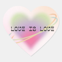 Love Is Love パステルハートステッカー