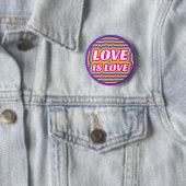 Love Is Love プライドボタン - 虹色と紫のリング 缶バッジ (インサイチュ)