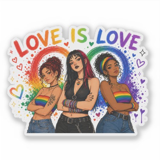 Love Is Love プライド ステッカー シール (正面)