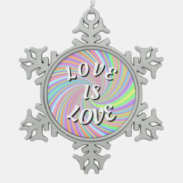 Love Is Love プライド スノーフレークピューターオーナメント