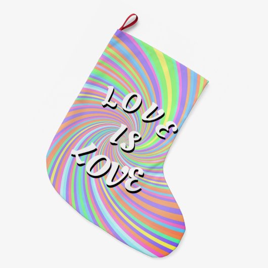 Love Is Love プライド ラージクリスマスストッキング (正面 (吊り時))