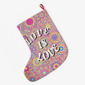 Love Is Love プライド ラージクリスマスストッキング (裏面 (吊り時))