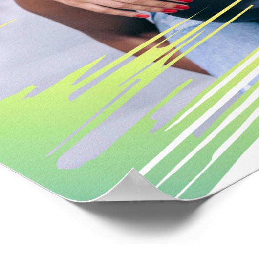 Love is Love モダン Rainbow写真と名前を追加 ポスター (角)