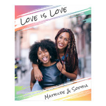 Love is Love モダン Rainbow写真と名前を追加