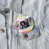Love is Love モダン Rainbow写真と名前を追加 缶バッジ (インサイチュ)