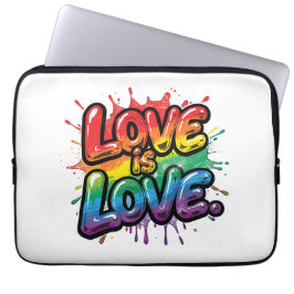 Love Is Love - レインボープライド 引用アート  ラップトップスリーブ
