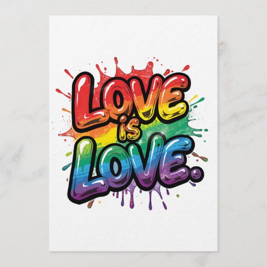 Love Is Love - レインボープライド 引用アート  招待状 (正面)