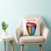 Love Is Love レインボーリップス メンズ プライドTシャツ クッション (椅子)