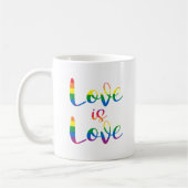 Love Is Love 文字 ゲイ プライド コーヒーマグカップ (左)
