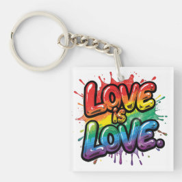 Love Is Love - 虹のプライド 引用アート  キーホルダー
