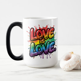 Love Is Love - 虹のプライド 引用アート モーフィングマグカップ