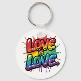 Love Is Love - 虹色のプライド 引用アート  キーホルダー