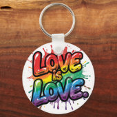 Love Is Love - 虹色のプライド 引用アート  キーホルダー (裏面)