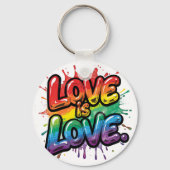 Love Is Love - 虹色のプライド 引用アート  キーホルダー (裏面)