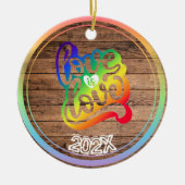 Love is Love 虹 カスタム 名前・年 セラミックオーナメント (正面)