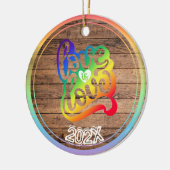Love is Love 虹 カスタム 名前・年 セラミックオーナメント (左)