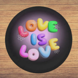 Love is Love: 3Dレインボープライドペーパープレート ペーパープレート