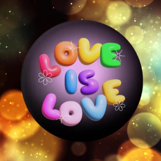 Love Is Love 3D レインボープライドボタン 缶バッジ