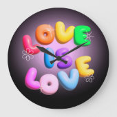 Love Is Love 3D レインボー プライド ウォールクロック (正面)