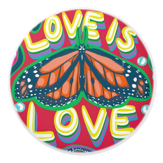 Love is Love Butterfly Ceramic Knob セラミックノブ (正面)