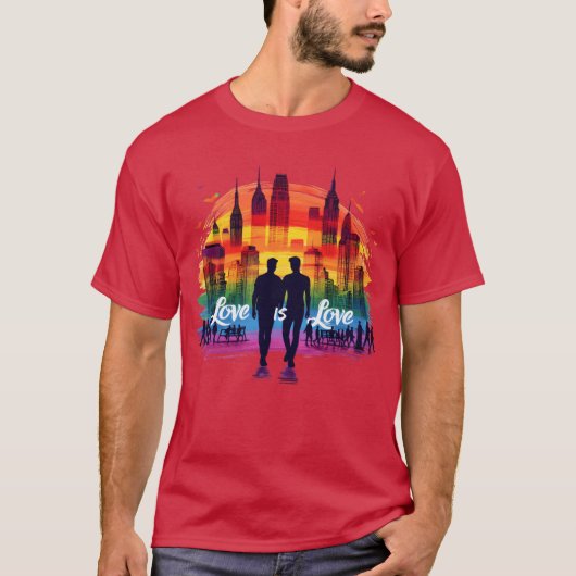 Love is Love Celebrate Pride and Diversity retro Tシャツ (正面)