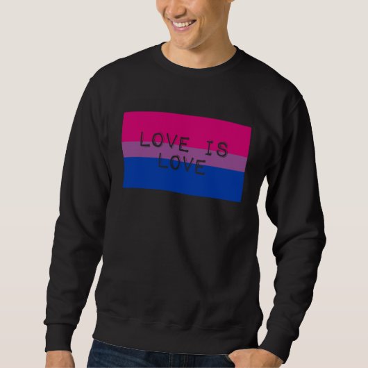 Love Is Love Cute Gay Bisexual Pride Flag Aestheti スウェットシャツ (正面)