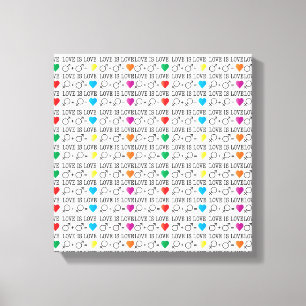 LOVE is LOVE equality引用文in rainbow colors キャンバスプリント