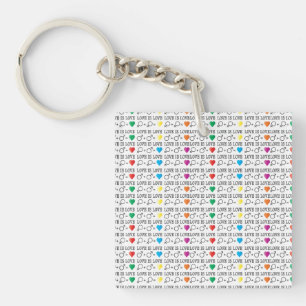 LOVE is LOVE equality引用文in rainbow colors キーホルダー